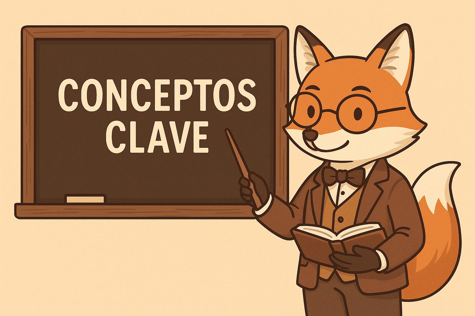 Zorro maestro con conceptos clave